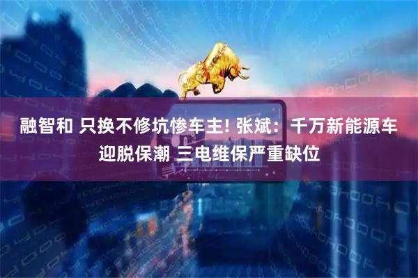 融智和 只换不修坑惨车主! 张斌：千万新能源车迎脱保潮 三电维保严重缺位